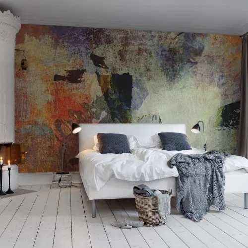 Rusty abstract wall mural