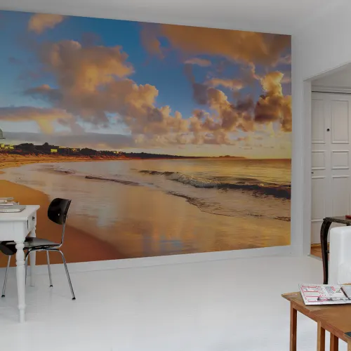Sunset beach wall mural