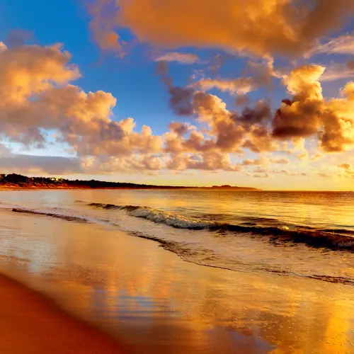 Sunset beach wall mural