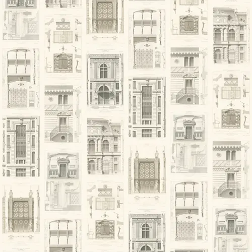 Papier peint vintage avec des dessins de bâtiments