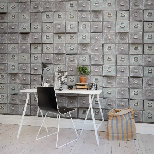 Boîtes en acier Fresque murale en 3D pour la maison