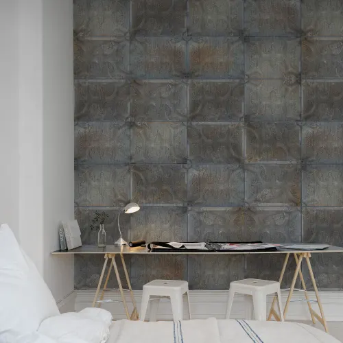 Wallpaper tiles of steel