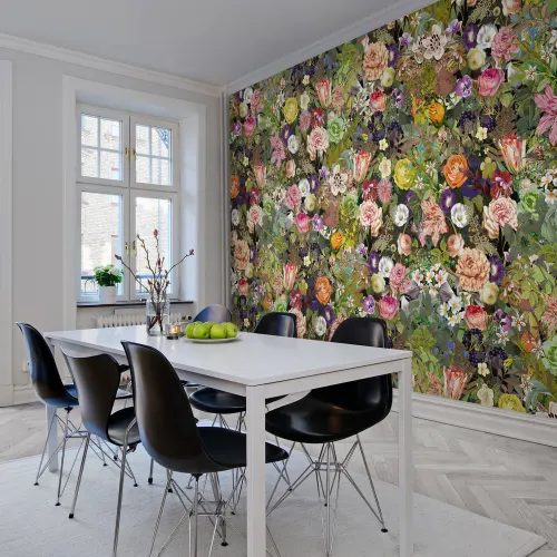 Papel de parede de flores coloridas para combinar com qualquer cor