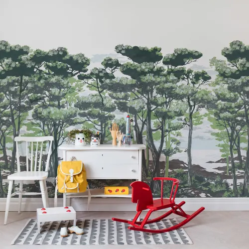 HANDPAINTED FOREST MURAL