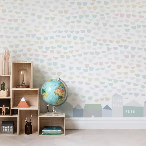 PRETTY PASTELS IN A CHILDISH WALL MURAL