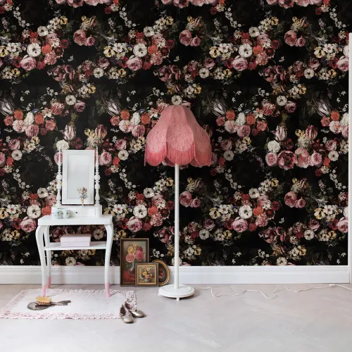 Romantische Vintage-Blumentapete