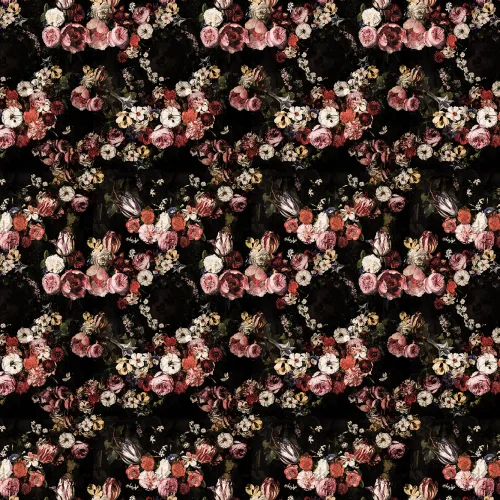 Romantische Vintage-Blumentapete