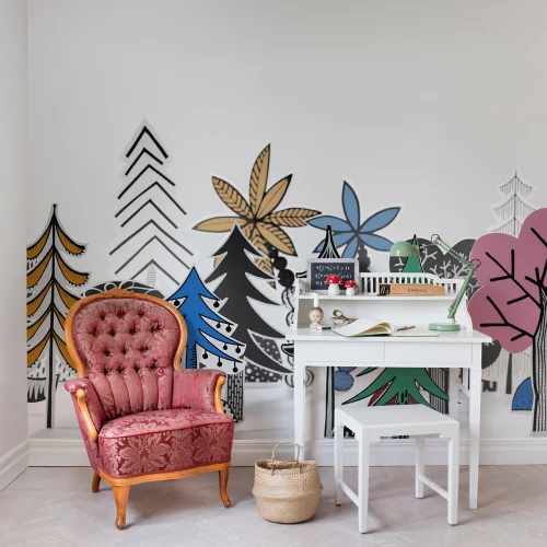 GRAPHIC FOREST MURAL
