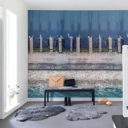 Nautical wall mural with intriguing perspectives