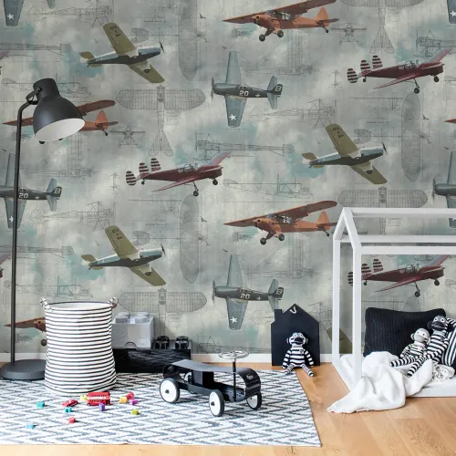 Nostalgic aero wall mural
