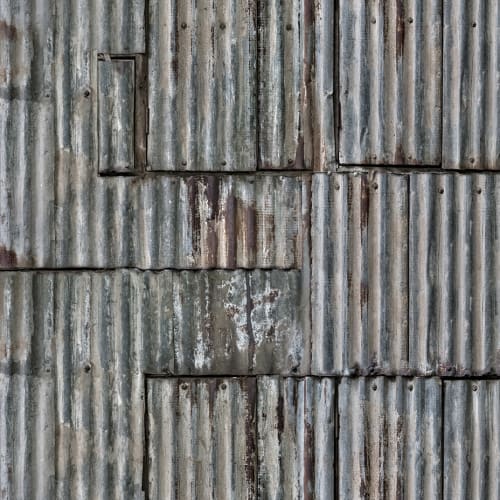 A rough metal wall mural design