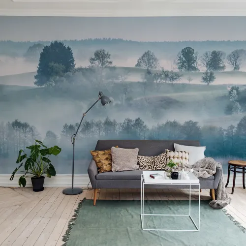 L'alba in morbidi pastelli - un magnifico disegno murale