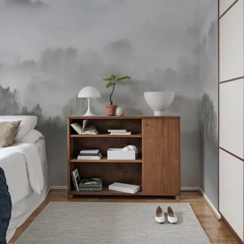 Misty morning wall mural design