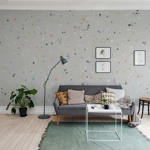 Pois pastel dans un papier peint ludique