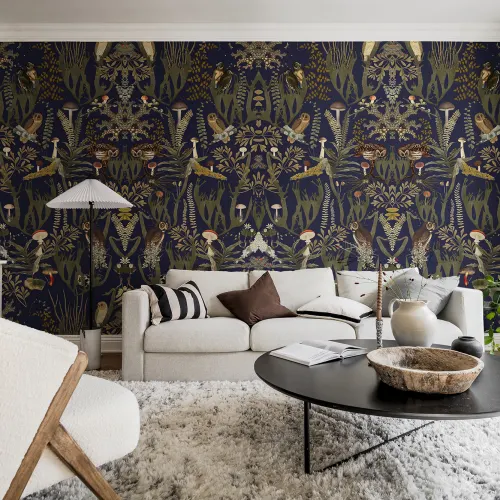 Décor mural avec des hiboux vigilants