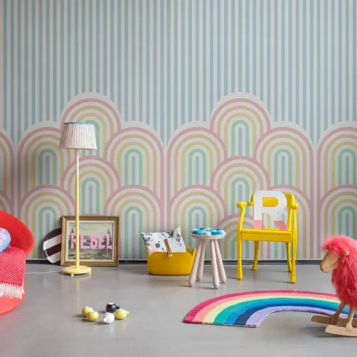Twisted retro wall mural