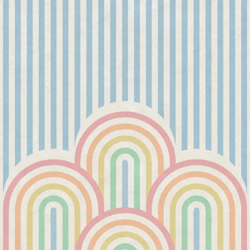 Twisted retro wall mural