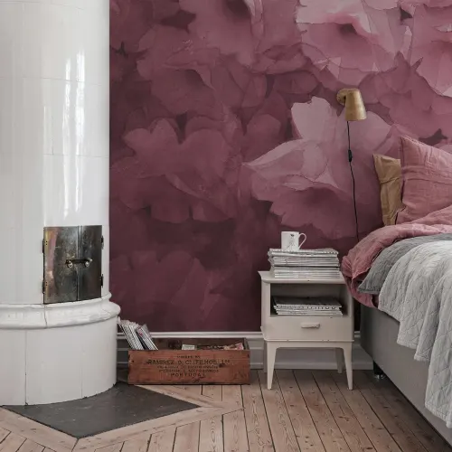 Verfijnd roze behang