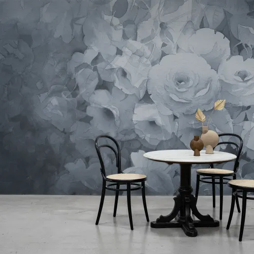 Bloemenbehang in de schemering