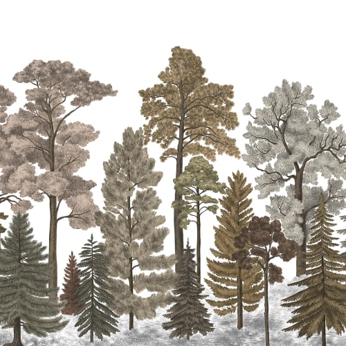 Fall forest wallpaper with warm brown hues