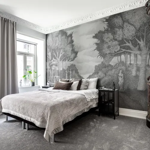 19th century revival garden mural