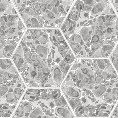 Marbled Hexagon Tiles, Gray