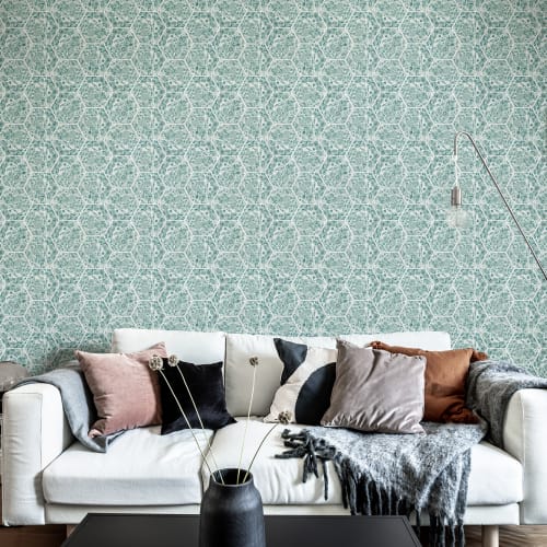 Marbled Hexagon Tiles, Green