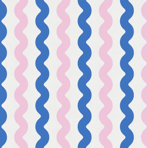Blue and pink wobbly wallpaper design