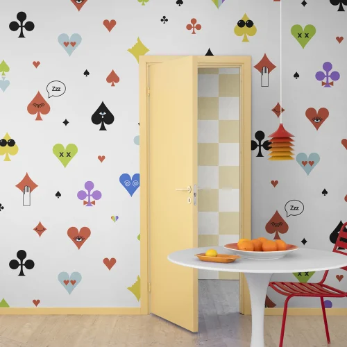 Papier peint imprimé poker arc-en-ciel