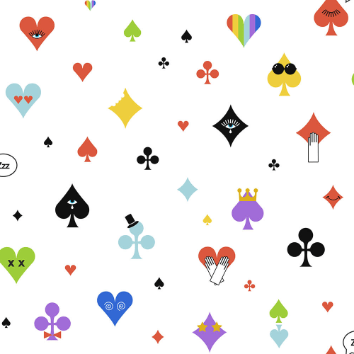 Papier peint imprimé poker arc-en-ciel