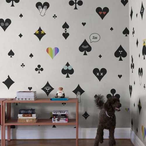 Black and white poker print wall mural