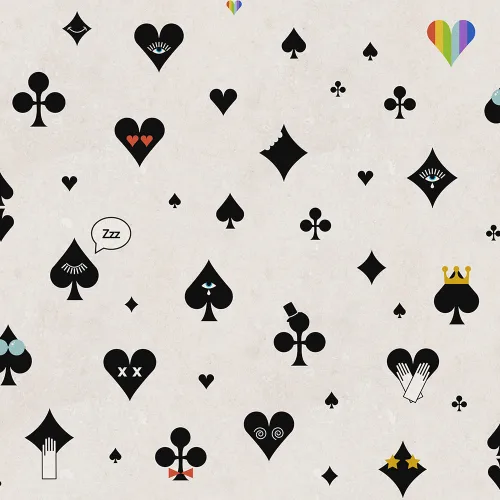 Black and white poker print wall mural