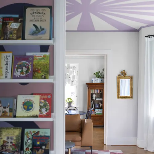 Maximalist ceiling wallpaper