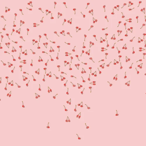 Papier peint rouge intense et rose pastel