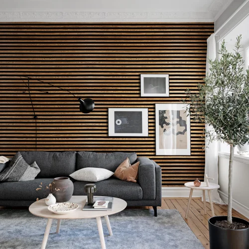 Horizontal wood wall panels