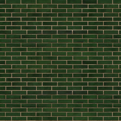 Wall of Tiles in Green