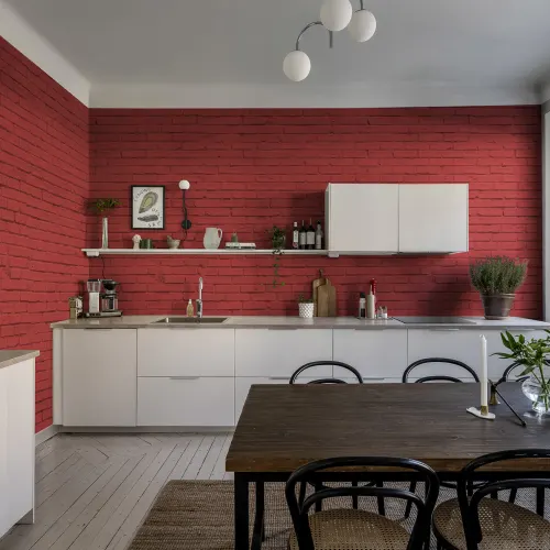Brick Wall in Red
