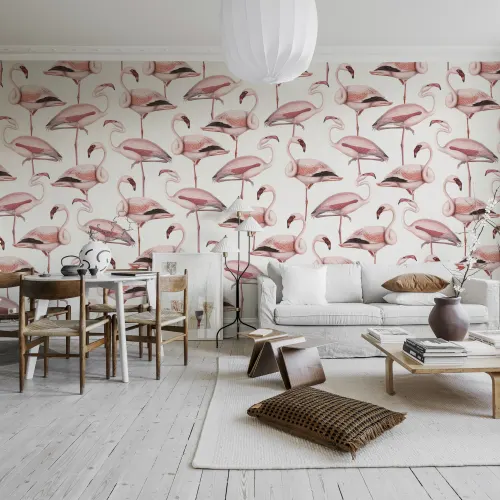 A Flamingo Fiesta in Pastel Tones