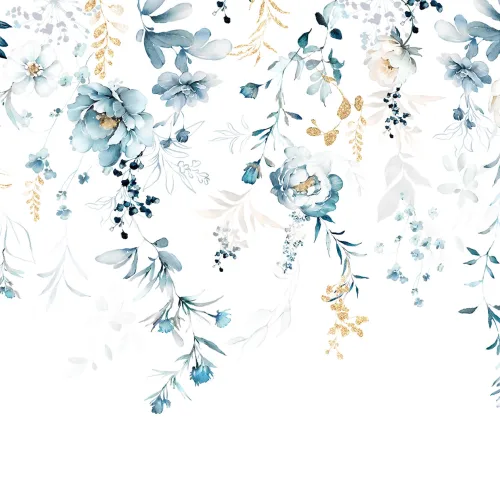 Zarte hängende Blumen und Zweige