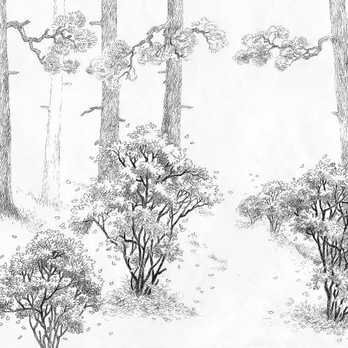 Ilustración artística de un bosque infantil