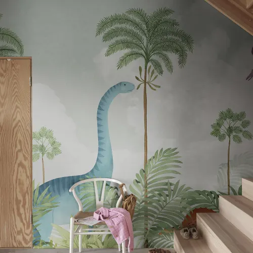 Bunte Dinosaurier-Szenen
