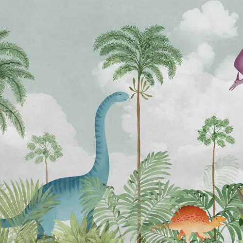 Bunte Dinosaurier-Szenen