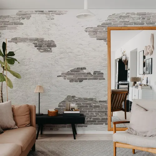 Mur en briques apparentes