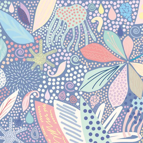 Botanical Mosaic Blue