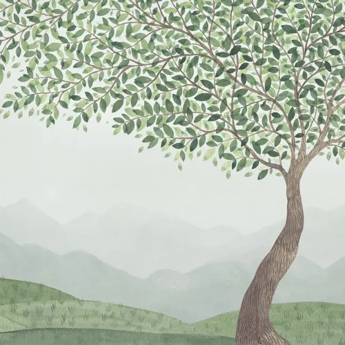 Serene Mountain Tree