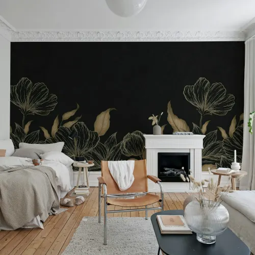 Noir blommig berlock