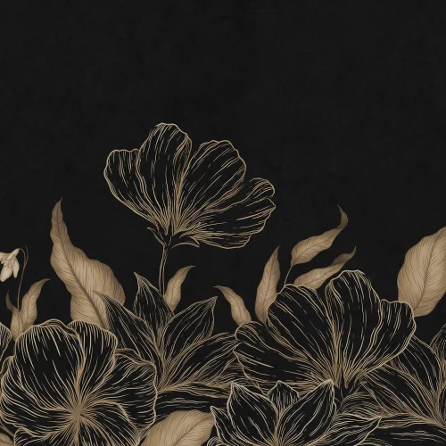 Noir blommig berlock