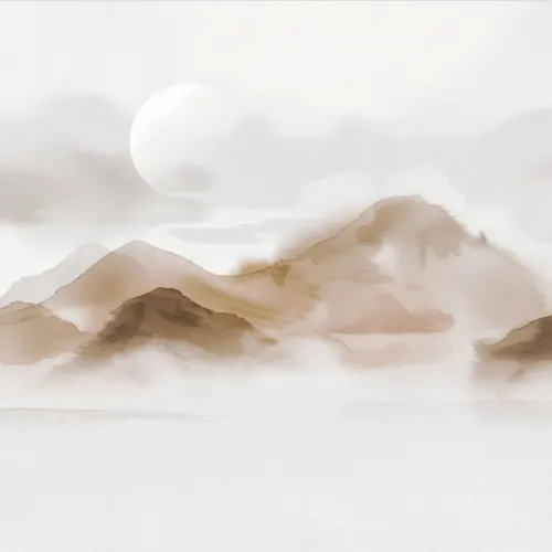 Rustgevende bergen in een beige tint