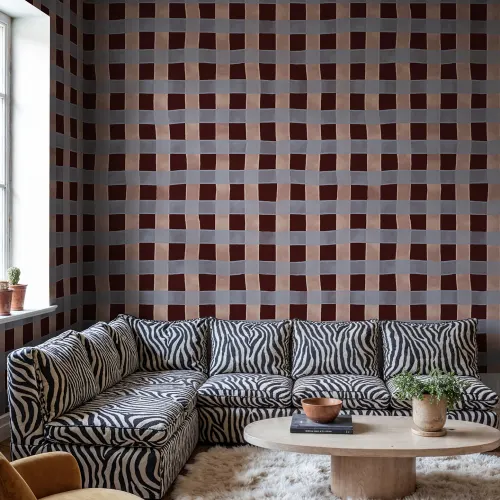Burgundy Charm: Gingham Delight