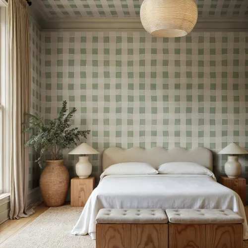 Breloque vichy frais en vert clair